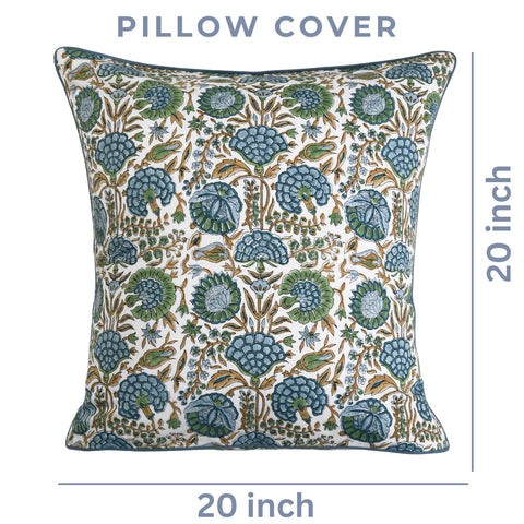 Soft cotton Ridhi cover brings breathable comfort to a bed or couch
