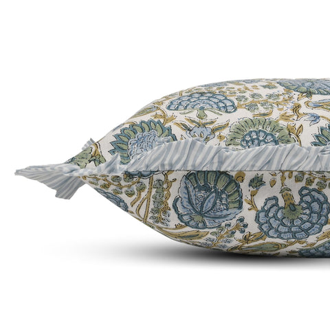 Ridhi block print asparagus green pillow cover pack of two for seasonal refresh