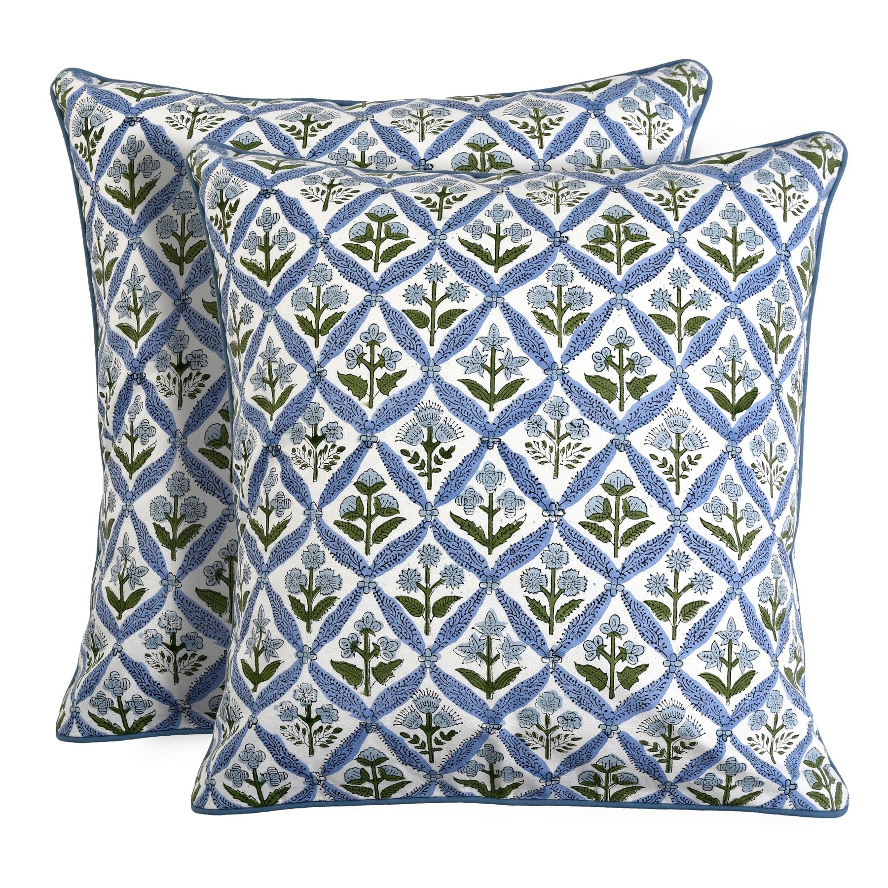 Ridhi block print pillow cover on sofa for boho style