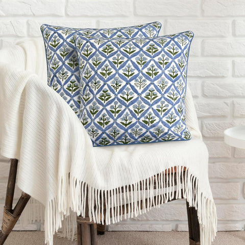 Ridhi pillow cover closeup showing soft cotton texture and breathable fabric