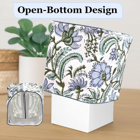 Ridhi tissue box cover in bathroom—compact and easy to wipe clean.