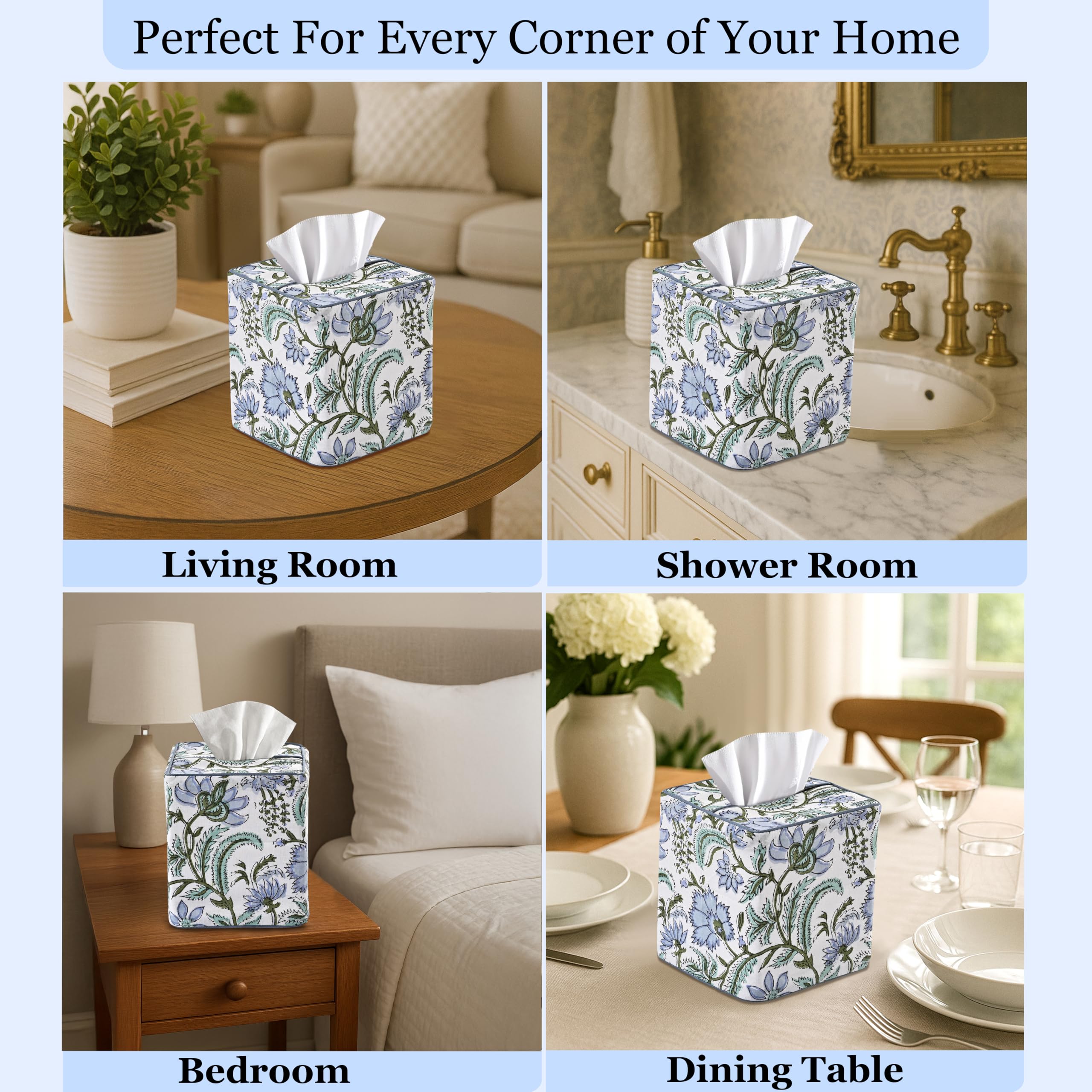 Ridhi cover on nightstand—adds warmth and charm to bedroom.