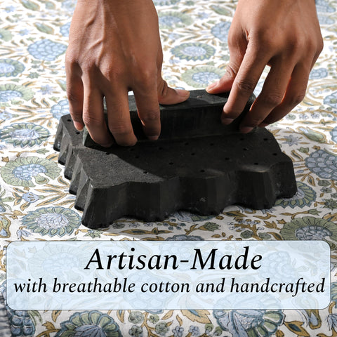 Ridhi 36x14 lumbar sham shows handmade craftsmanship and durable cotton texture