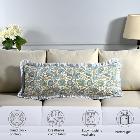 Ridhi asparagus green sham adds cottagecore charm to bedroom or living room