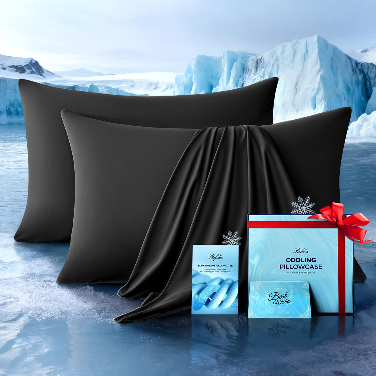 Rifens Ultra-Chill cooling pillowcase 2-pack cools instantly for hot sleepers.