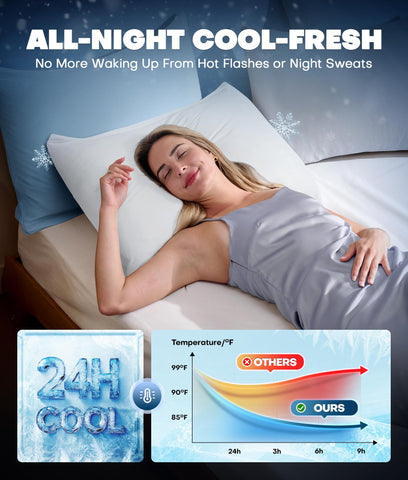Rifens Ultra-Chill pillowcase protects hair and skin by reducing friction.
