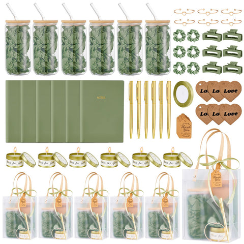 Rigibright 68-piece baby shower prizes glass cans for elegant party favors.