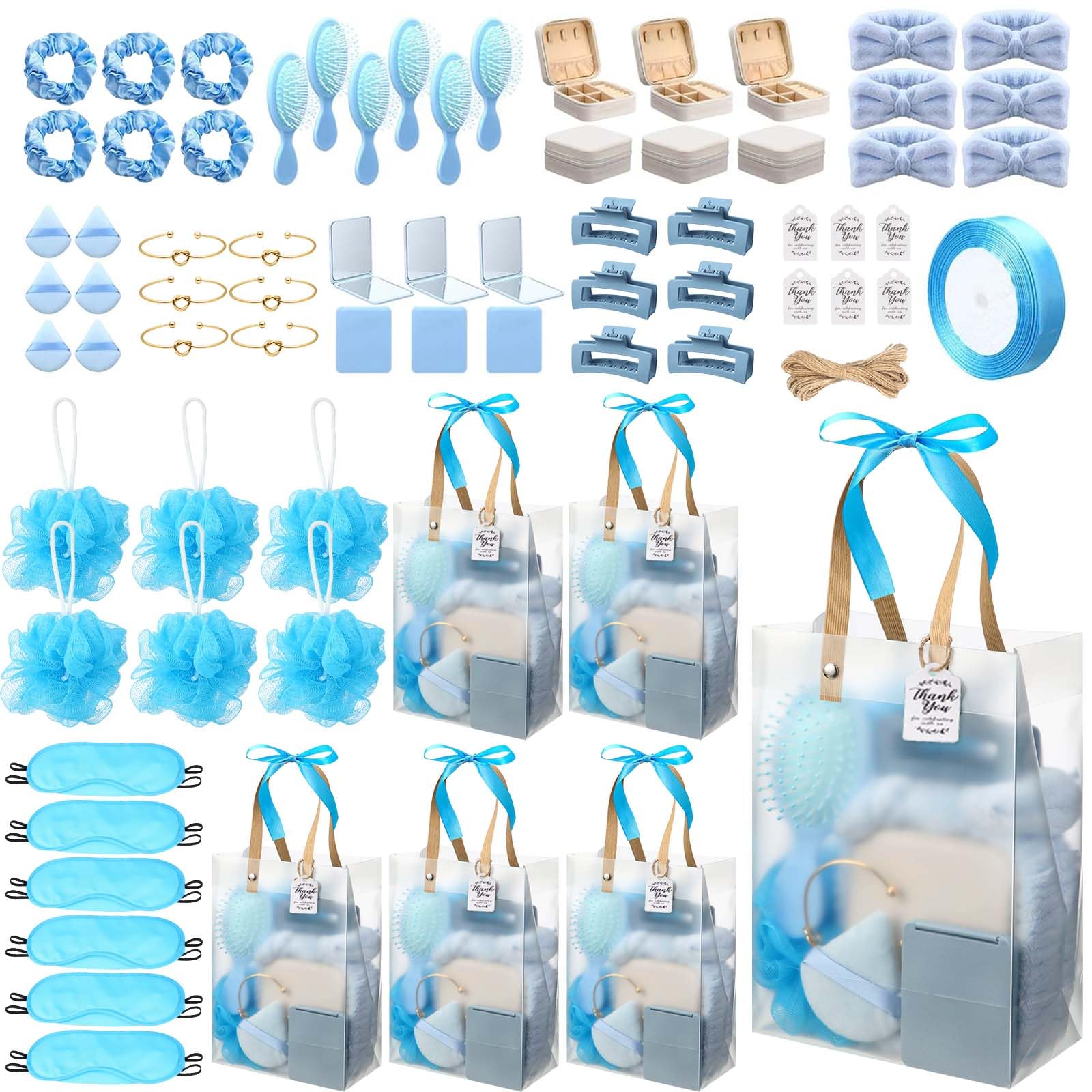 Rigibright 74Pcs Baby Shower Prizes Kit in blue packaging for easy gifting.