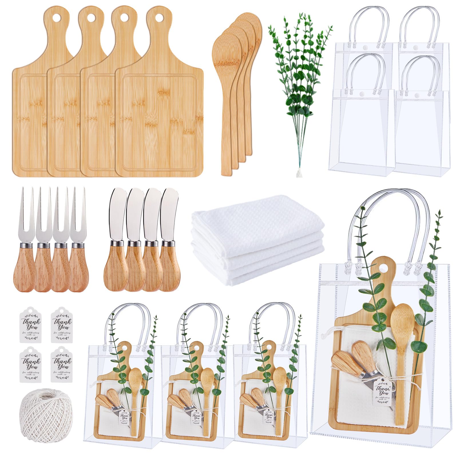 Rigibright bamboo cheese board prize set ready for gifting at showers.