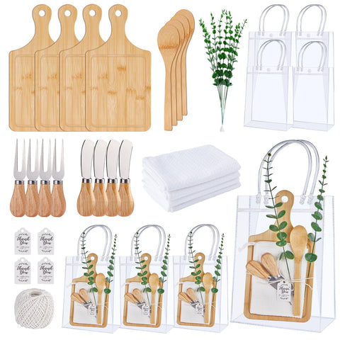 Rigibright bamboo cheese board prize set ready for gifting at showers.