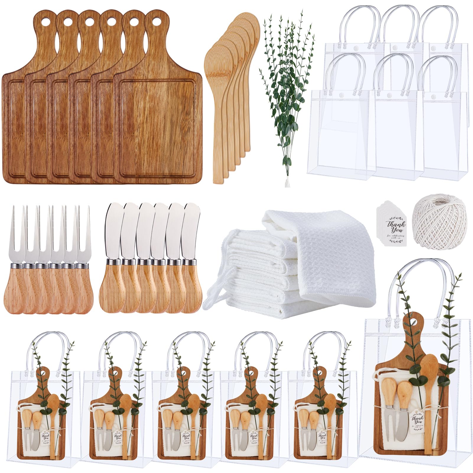 Rigibright bamboo cheese boards and utensils set for elegant gift presentation