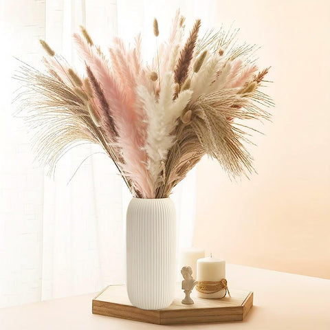RIKBVOM white vase styling for bookshelf decor.