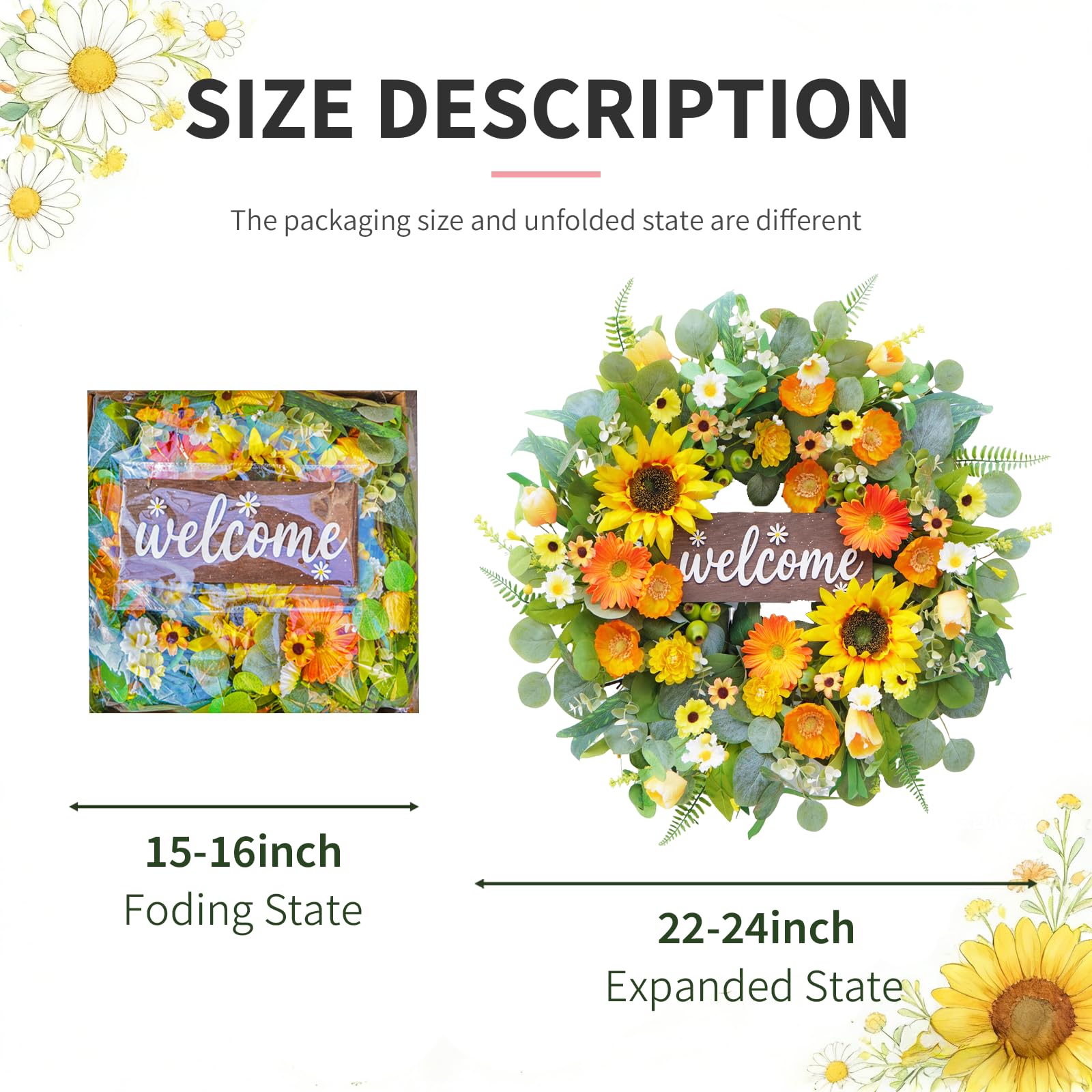 Rimalo farmhouse rustic wreath complements country and modern decor.