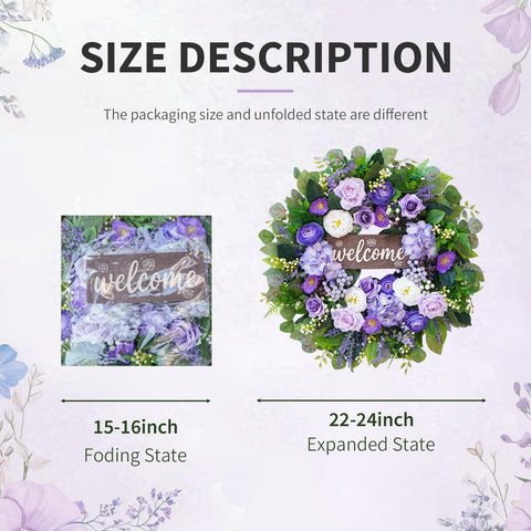 Rimalo full-bloom wreath creates a cottage garden vibe at the doorway