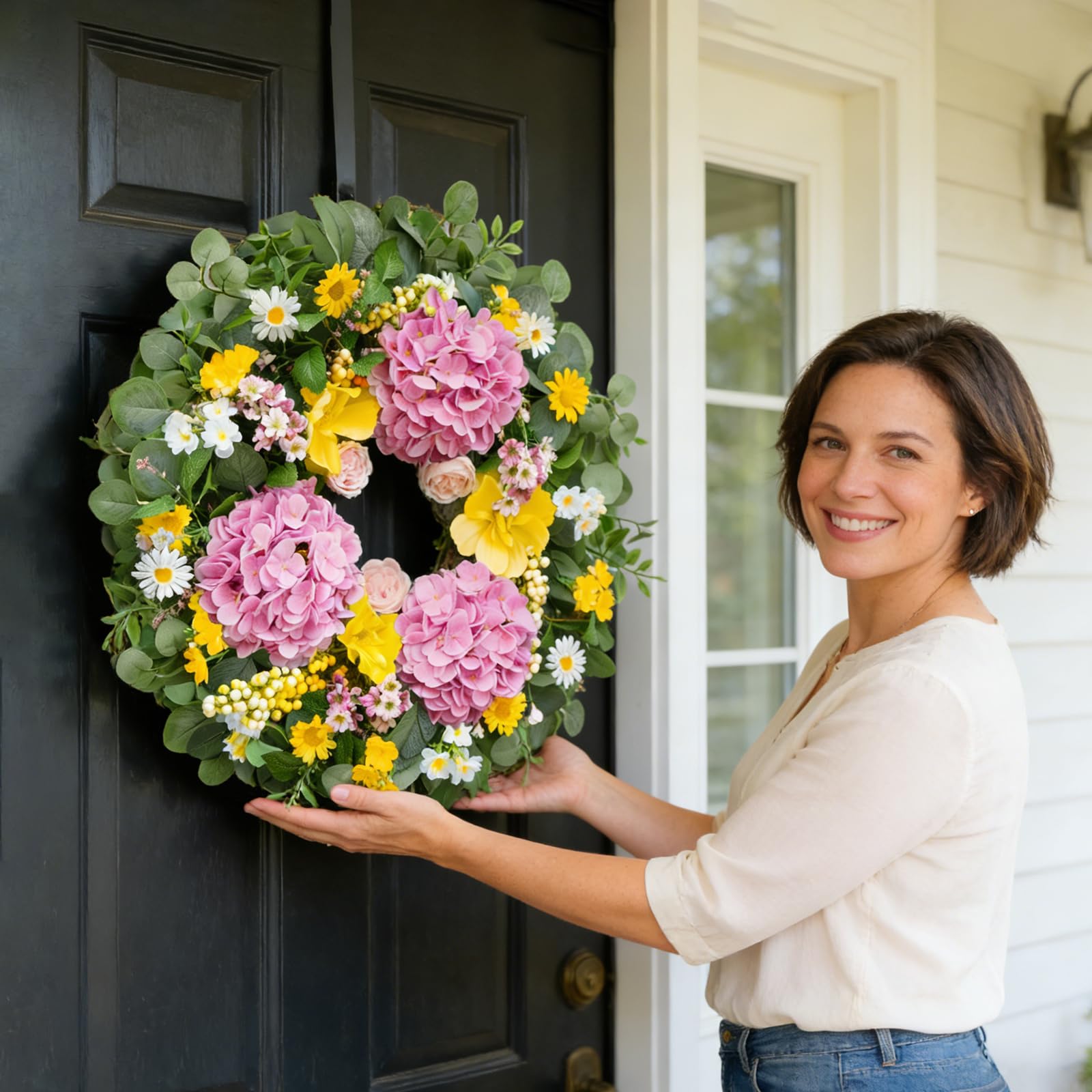 Rimalo UV-resistant blooms maintain color in sunlit entryways.