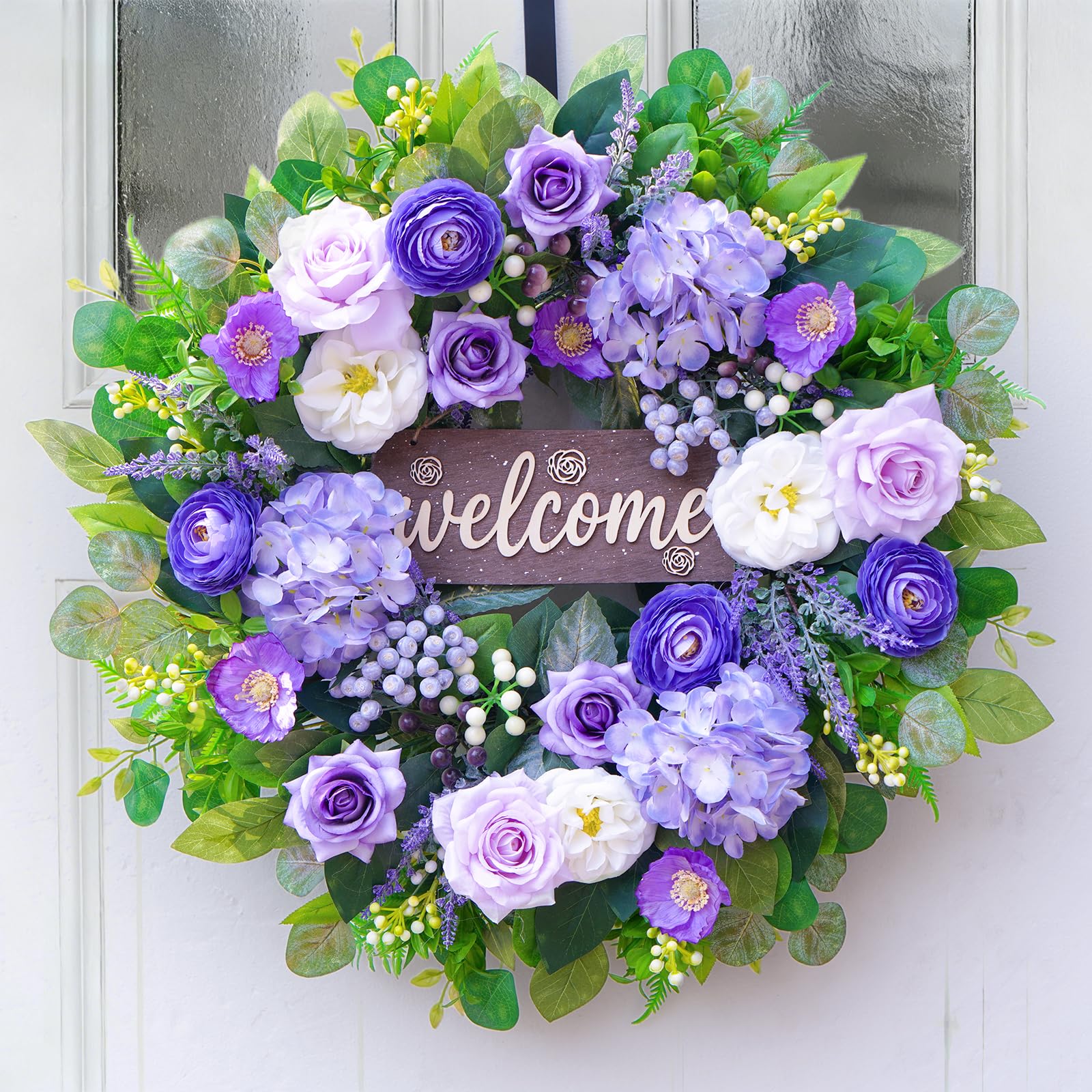 Rimalo year-round all-season front door wreath for daily charm