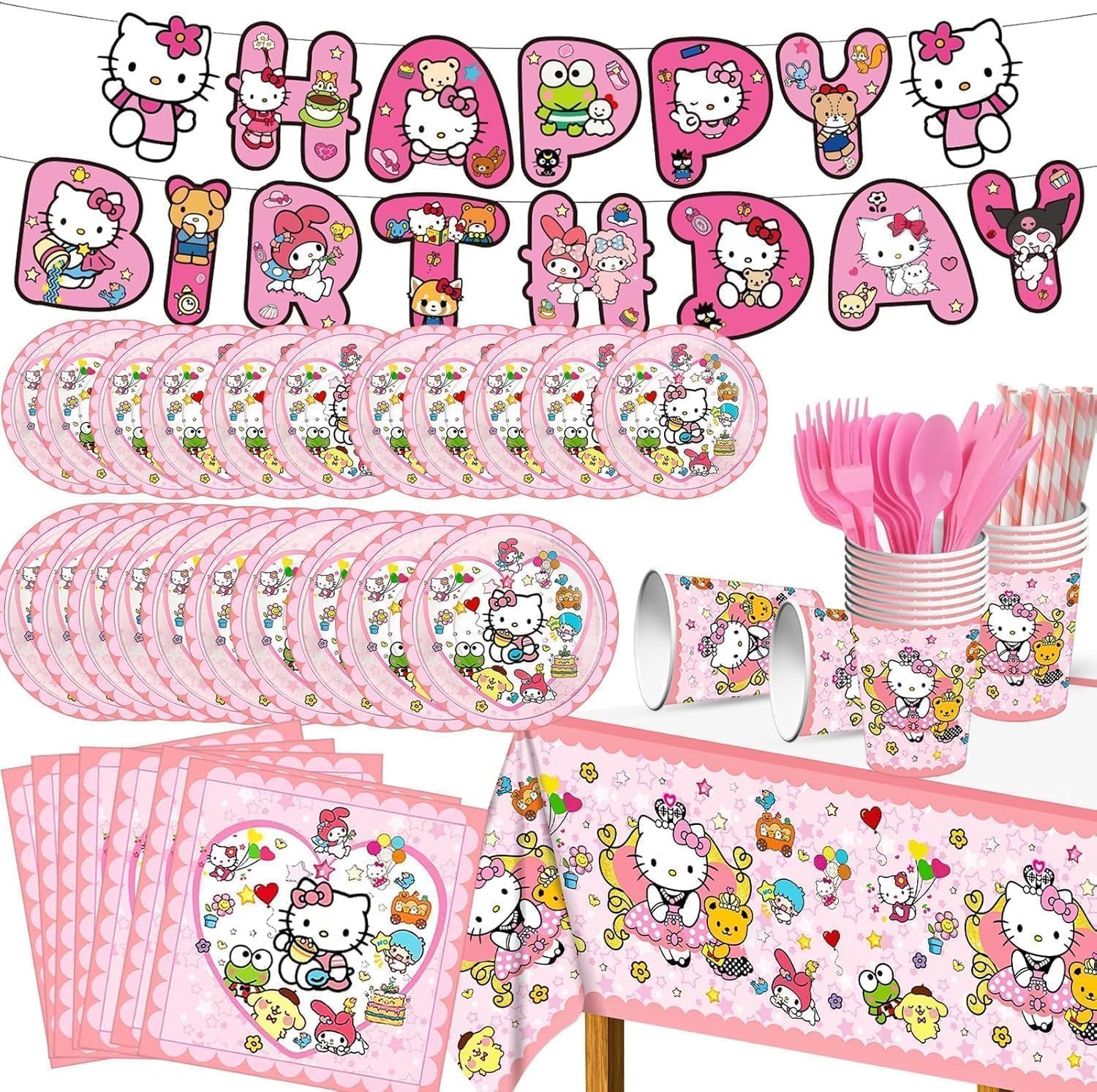 RINSUNCA Kitty birthday banner adds cute flair to celebrations and photo moments.