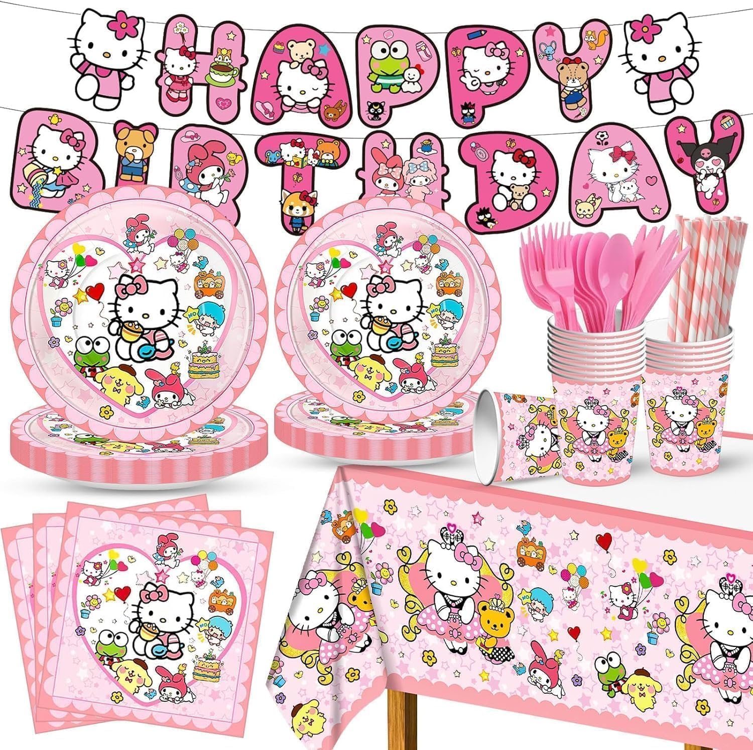 RINSUNCA Kitty paper cups offer mess-free beverages during the celebration.