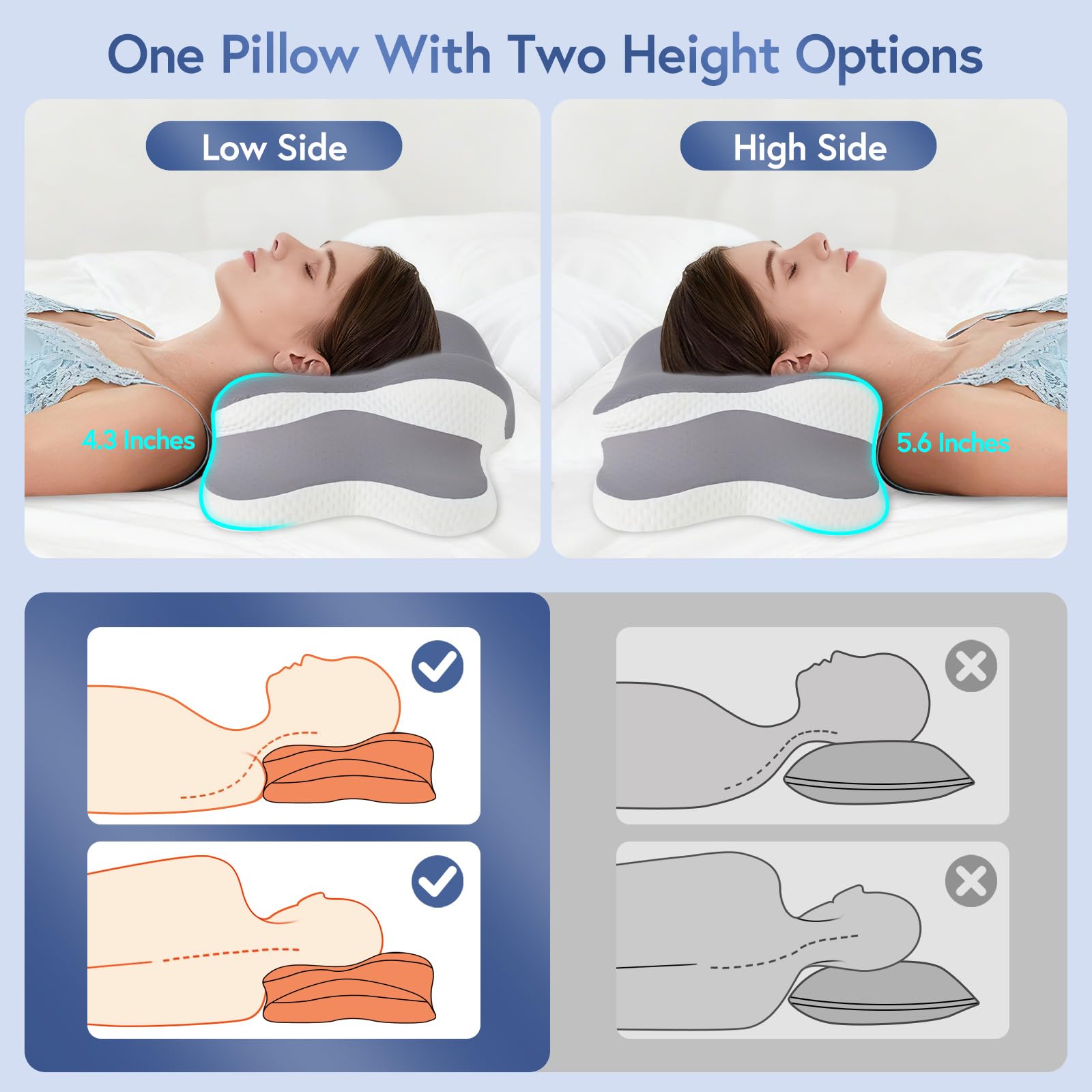Rioicy slow-rebound memory foam adapts to your curves for steady support.