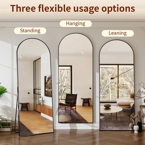 Riskioir black arched mirror adds elegant style to bedrooms and living rooms.