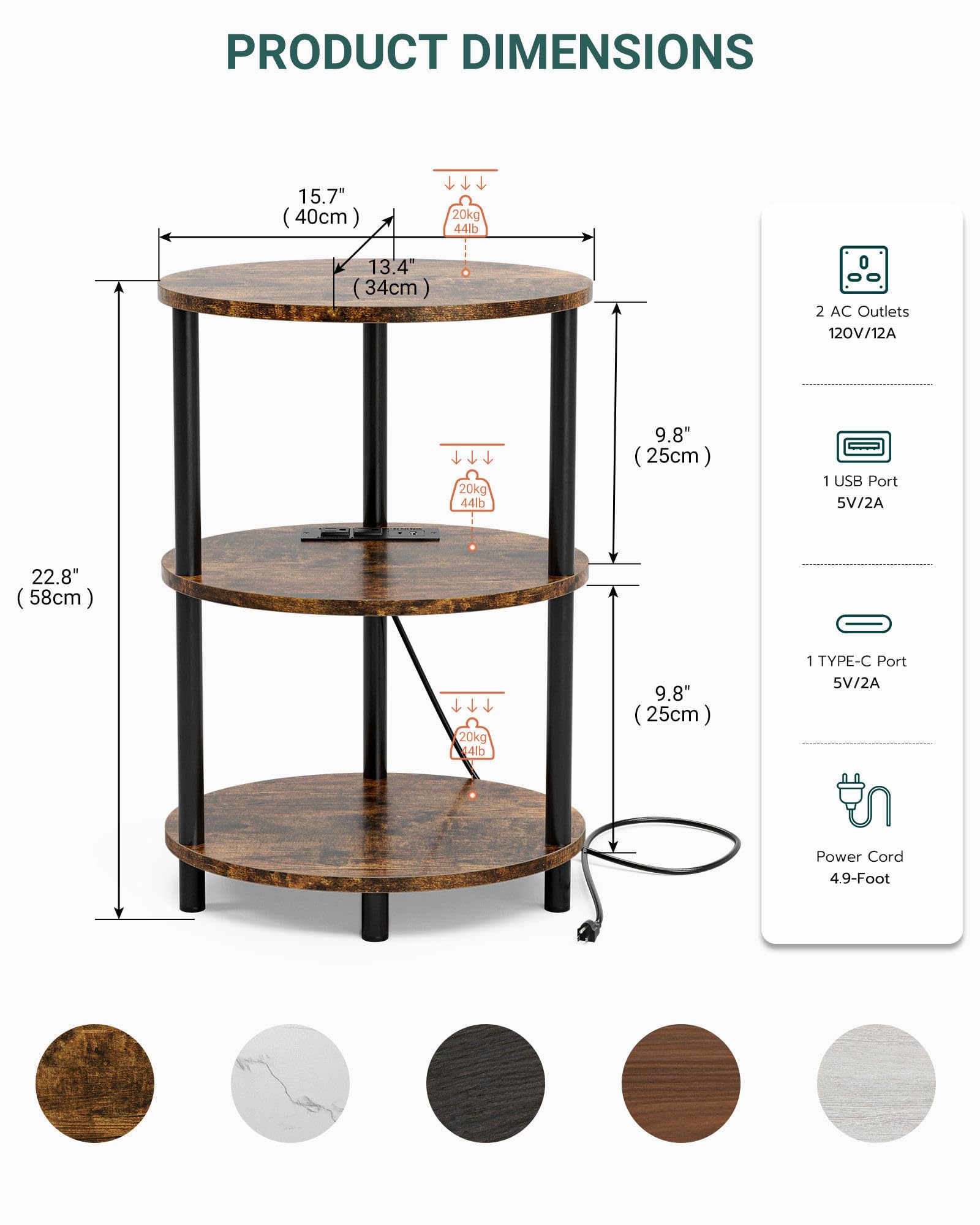 RISWER oval rustic wood and metal table complements modern decor while saving space