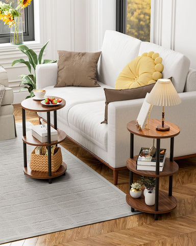 RISWER space-saving end table fits beside sofa or bed in small rooms