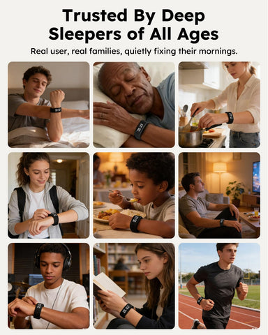 RITHEM partner friendly silent alarm bracelet reduces bed time disturbance