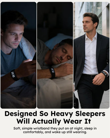 RITHEM smart wristband alarm designed for reliable mornings and focused routines.