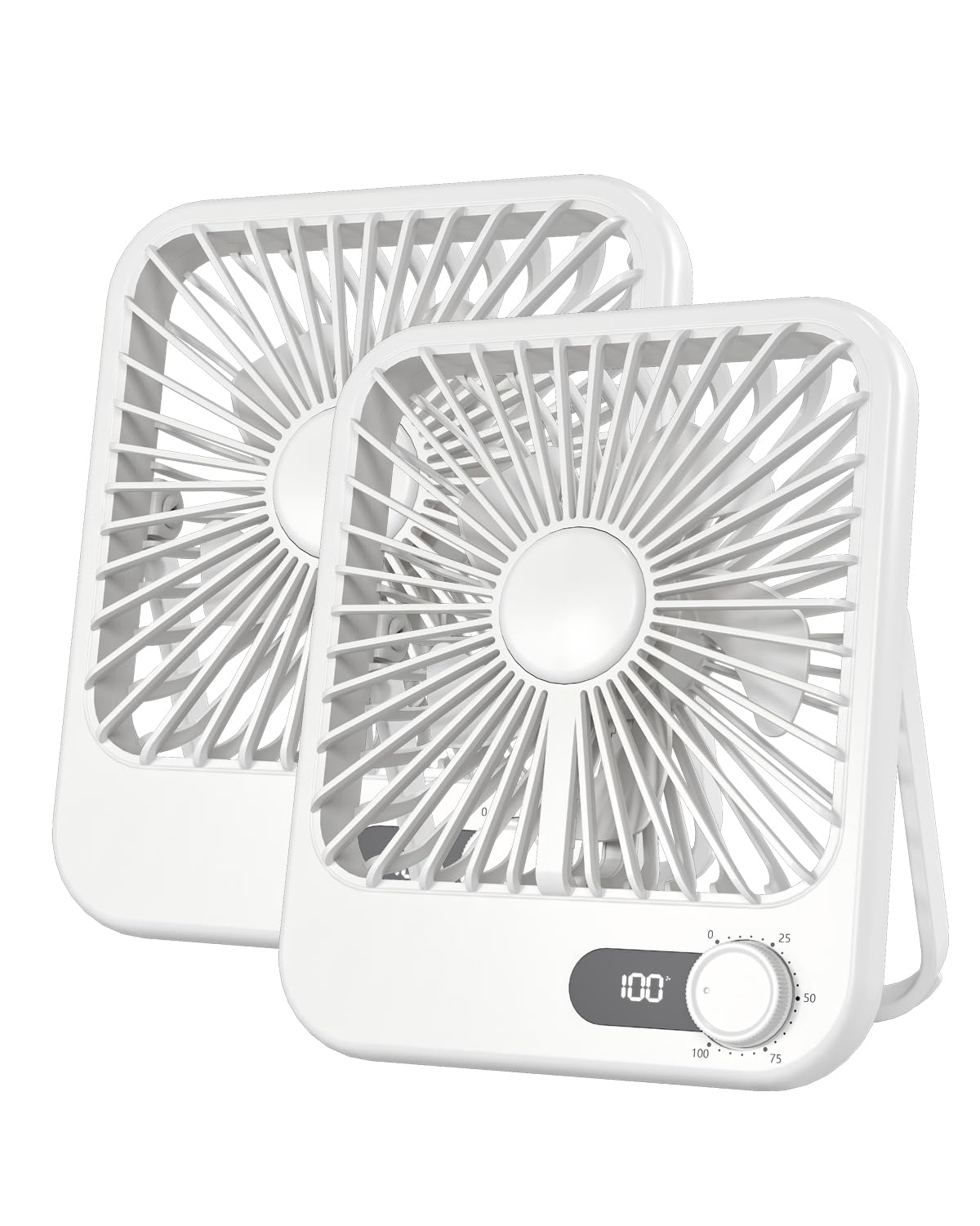 RITHUS 2-pack travel fans with sleek, portable design for cooling