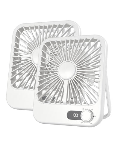 RITHUS 2-pack travel fans with sleek, portable design for cooling