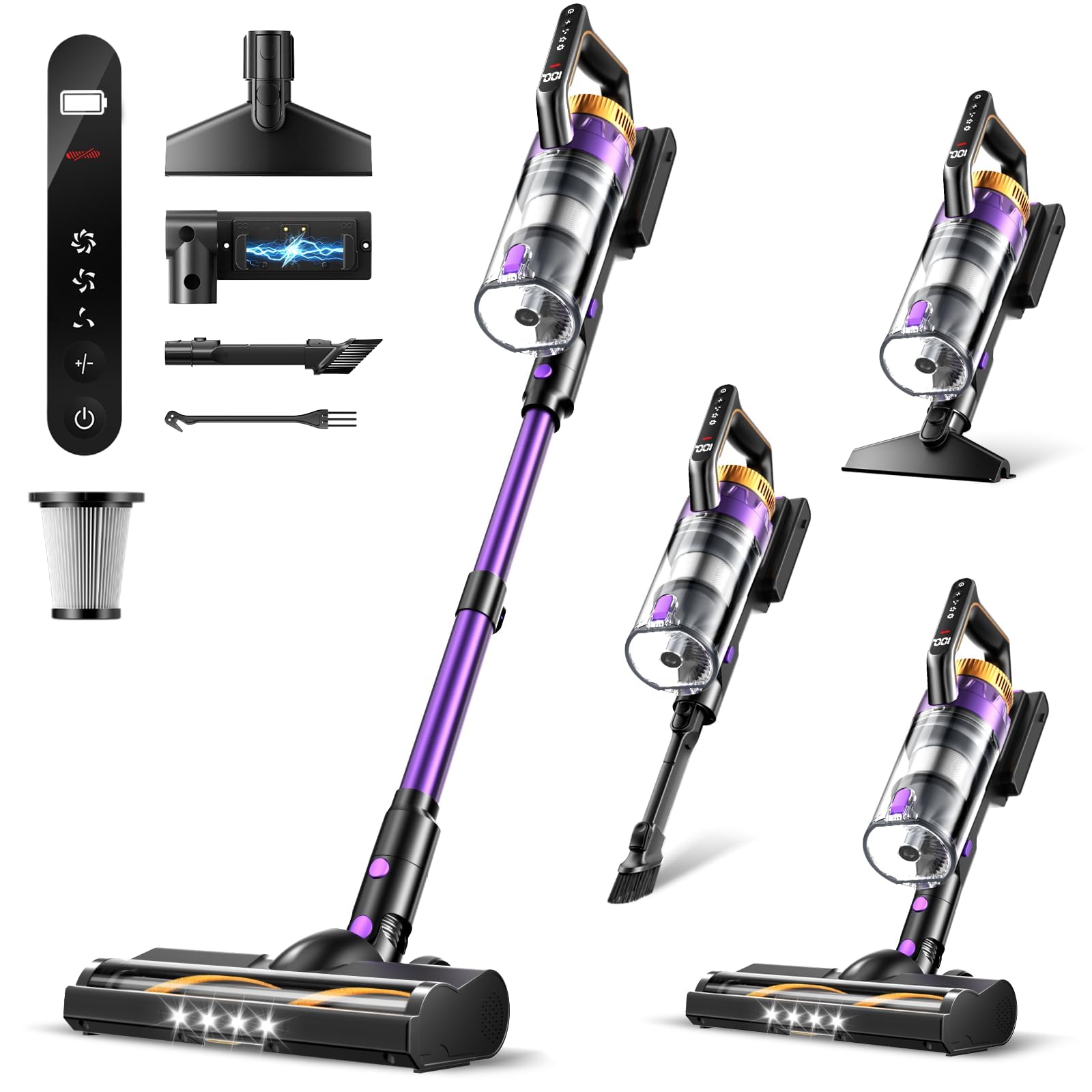 Rittvot cordless vacuum with powerful suction for hardwood floors