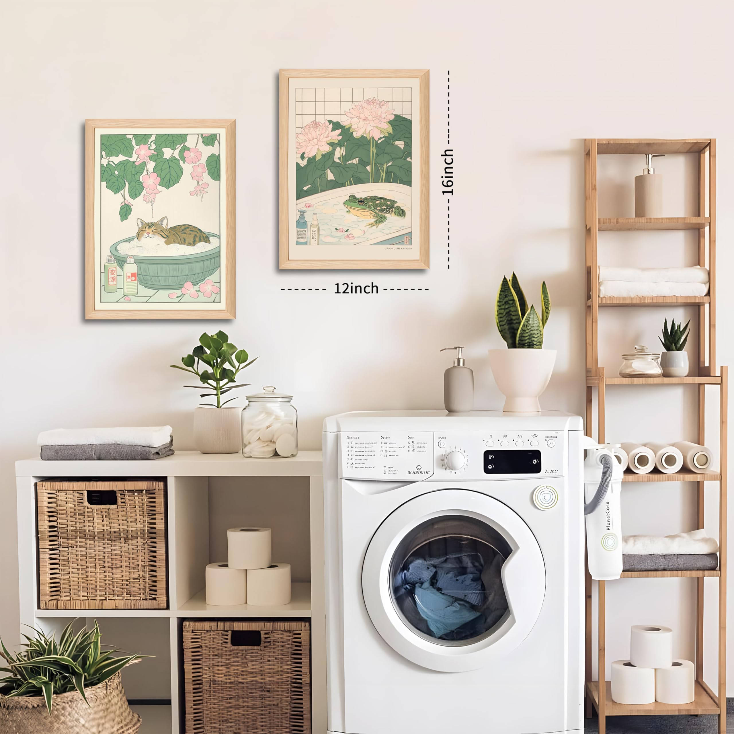 Riveda cats and frogs canvas print creates a playful yet serene focal point