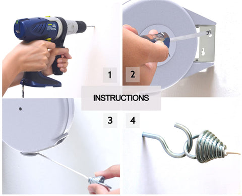 Riveda heavy-duty clothesline with wall mount shown, sturdy and rust-resistant.
