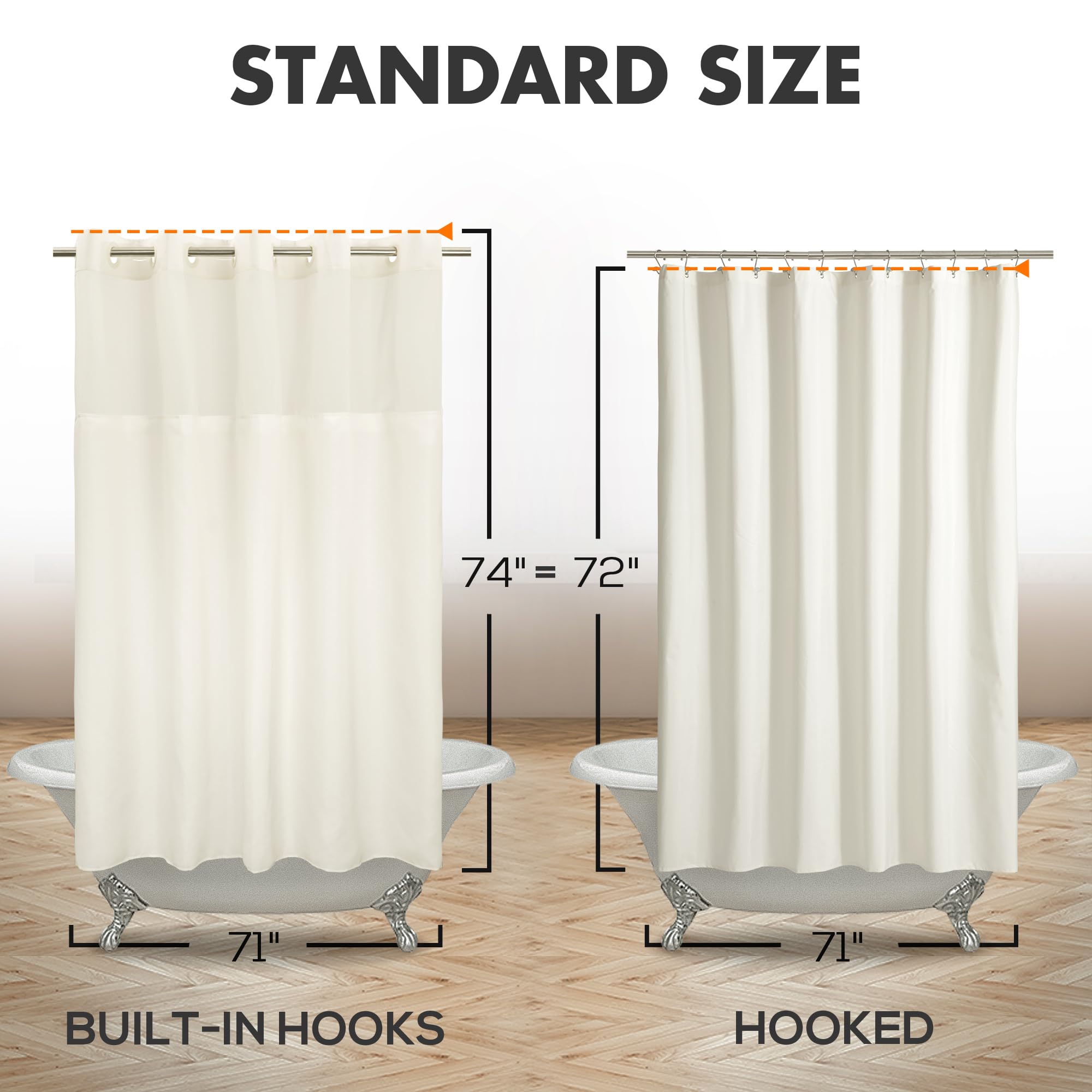 River Dream 71x74 curtain dimensions fit standard showers for versatile installation