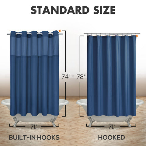 River Dream 71x74 curtain fits standard shower spaces for full coverage