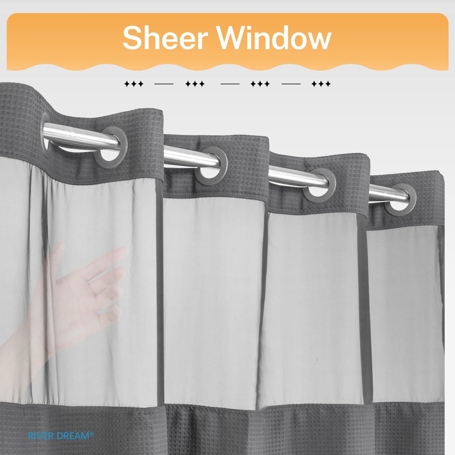 River Dream clear top window lets light in with privacy