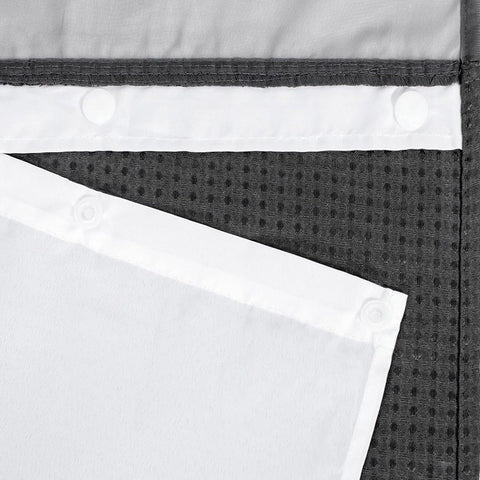 River Dream curtain features a clear top window for light and privacy.
