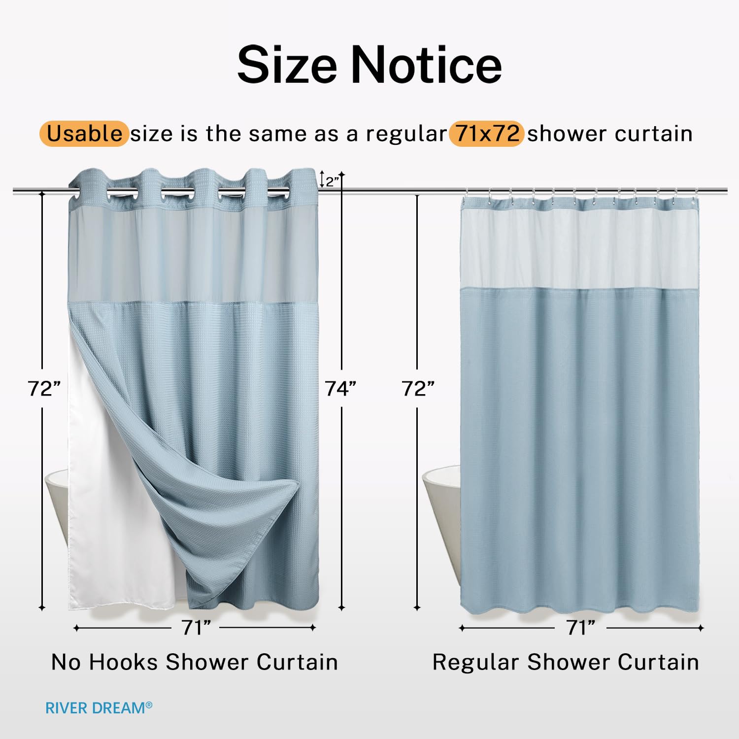 River Dream package includes curtain and fabric liner for complete setup.