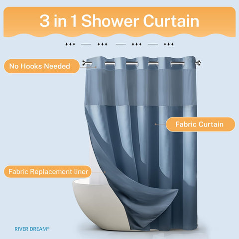 River Dream package includes curtain and liner for ready setup