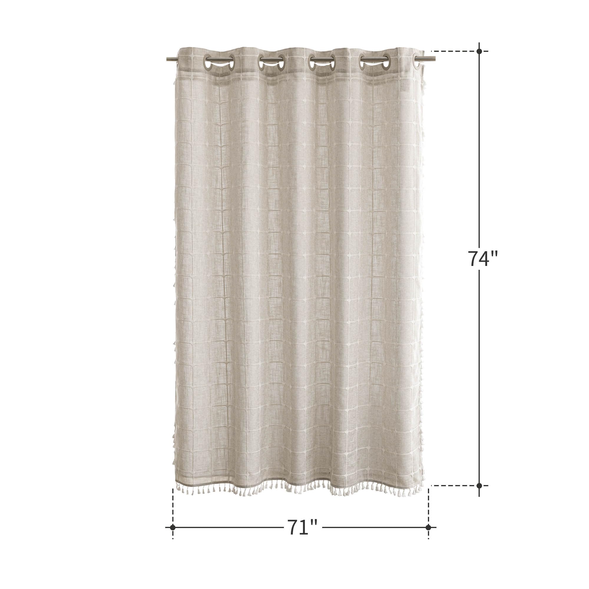 River Dream curtain water-repellent finish helps resist splashes in daily showers.