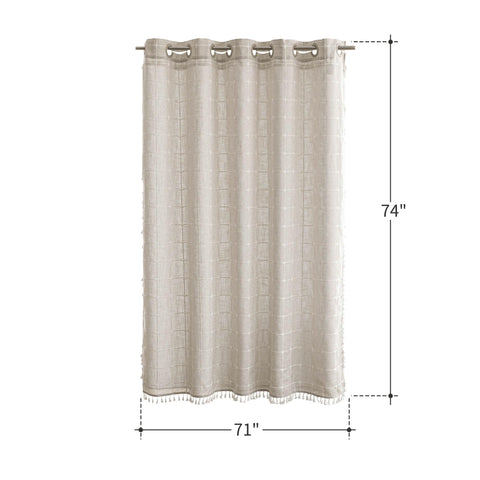 River Dream curtain water-repellent finish helps resist splashes in daily showers.