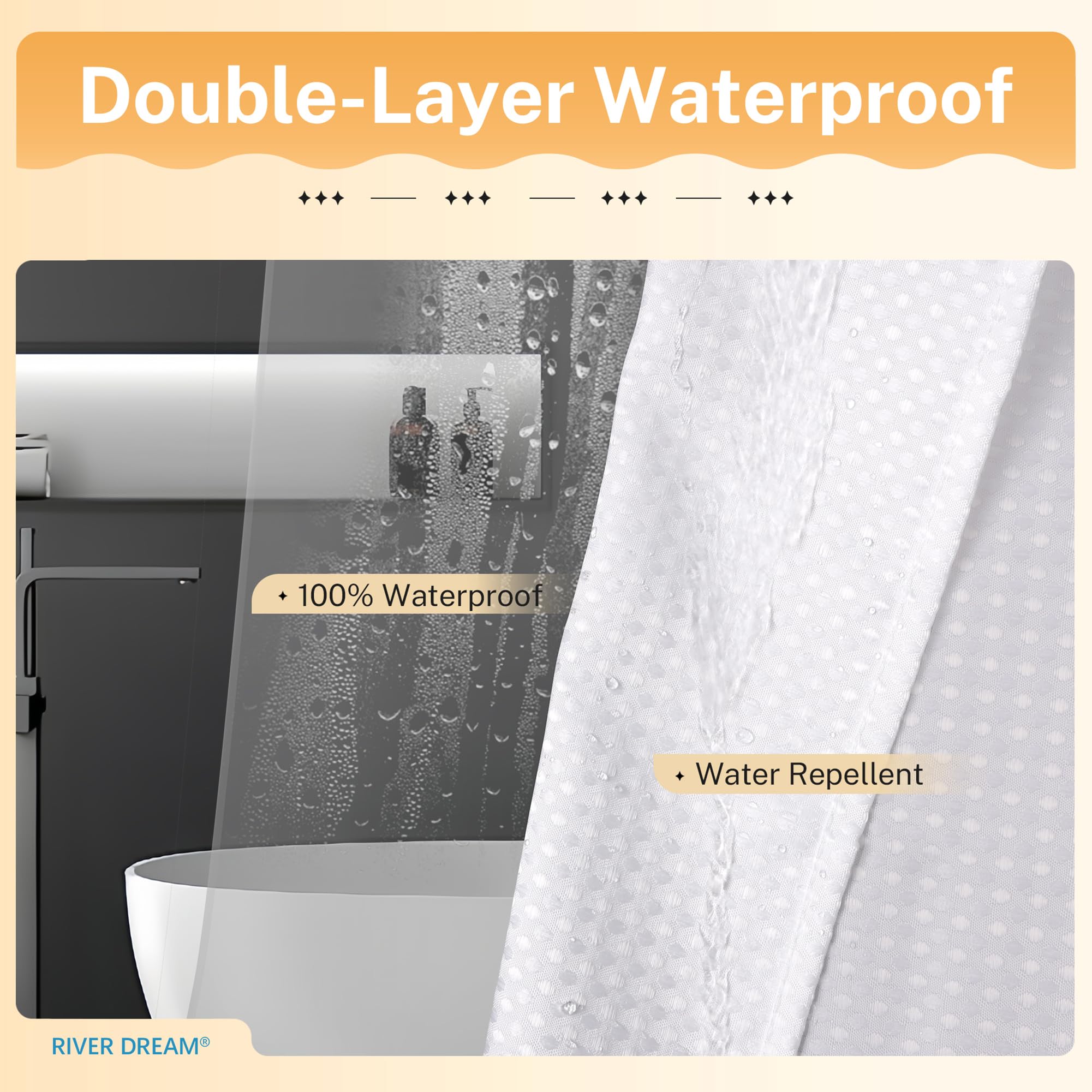 River Dream 12 double-sided hooks for quick, secure curtain installation.
