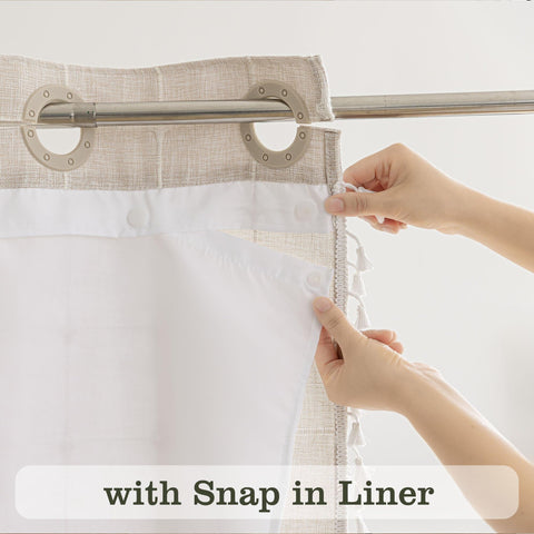 River Dream linen-look fabric texture showcasing durable, soft-touch material.