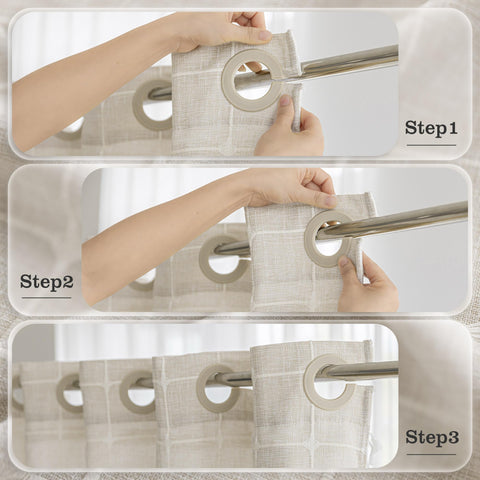 River Dream shower curtain magnets at top edge for secure, hook-free closure.