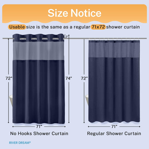River Dream hotel-grade bath curtain for premium weight and stability.