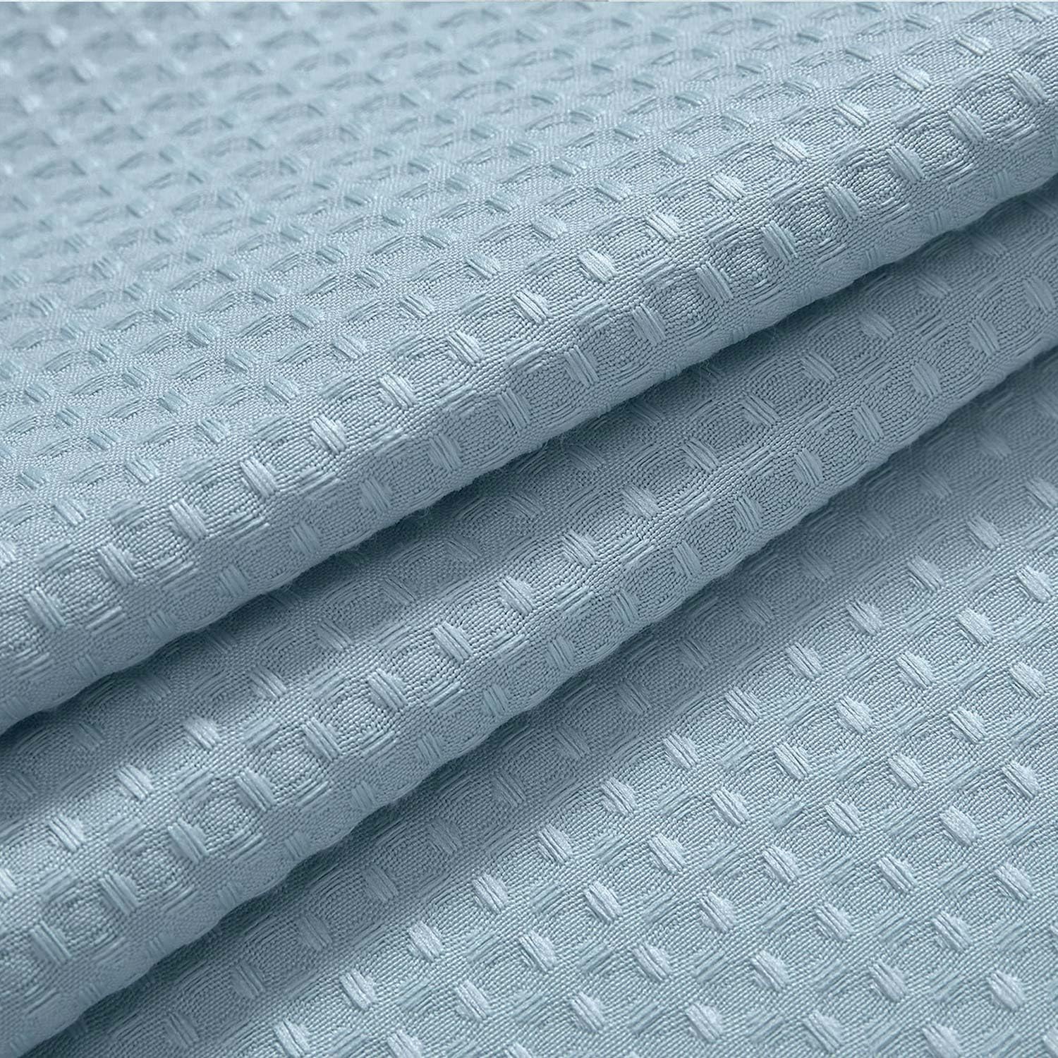 River Dream hotel-grade blue fabric shower curtain for spa-like elegance.
