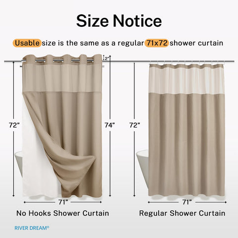 River Dream hotel-grade fabric delivers durable, spa-like bath ambience.