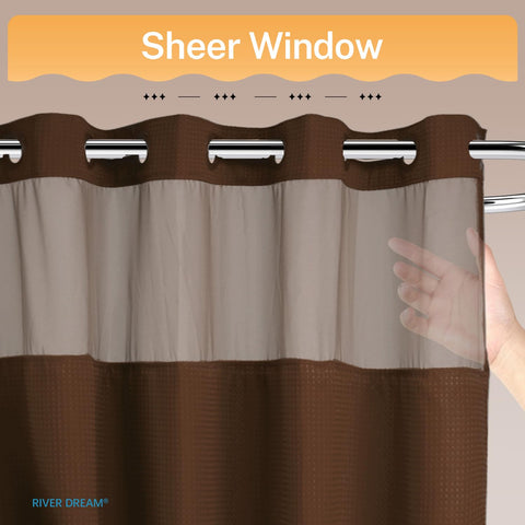 River Dream hotel-grade fabric shower curtain feels premium and durable
