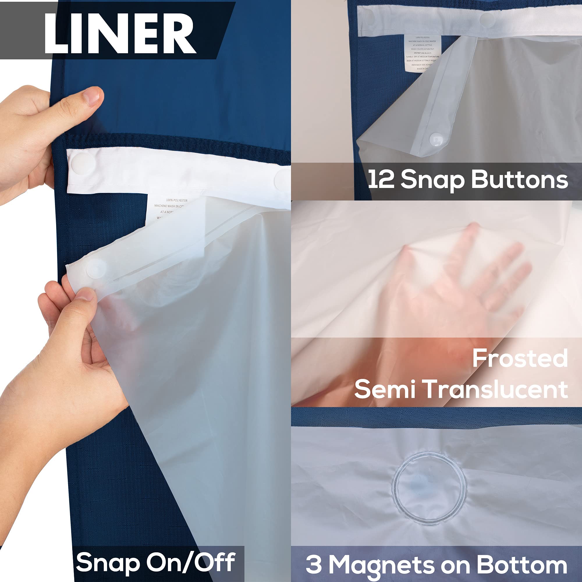 River Dream hotel-quality fabric dries quickly after showers