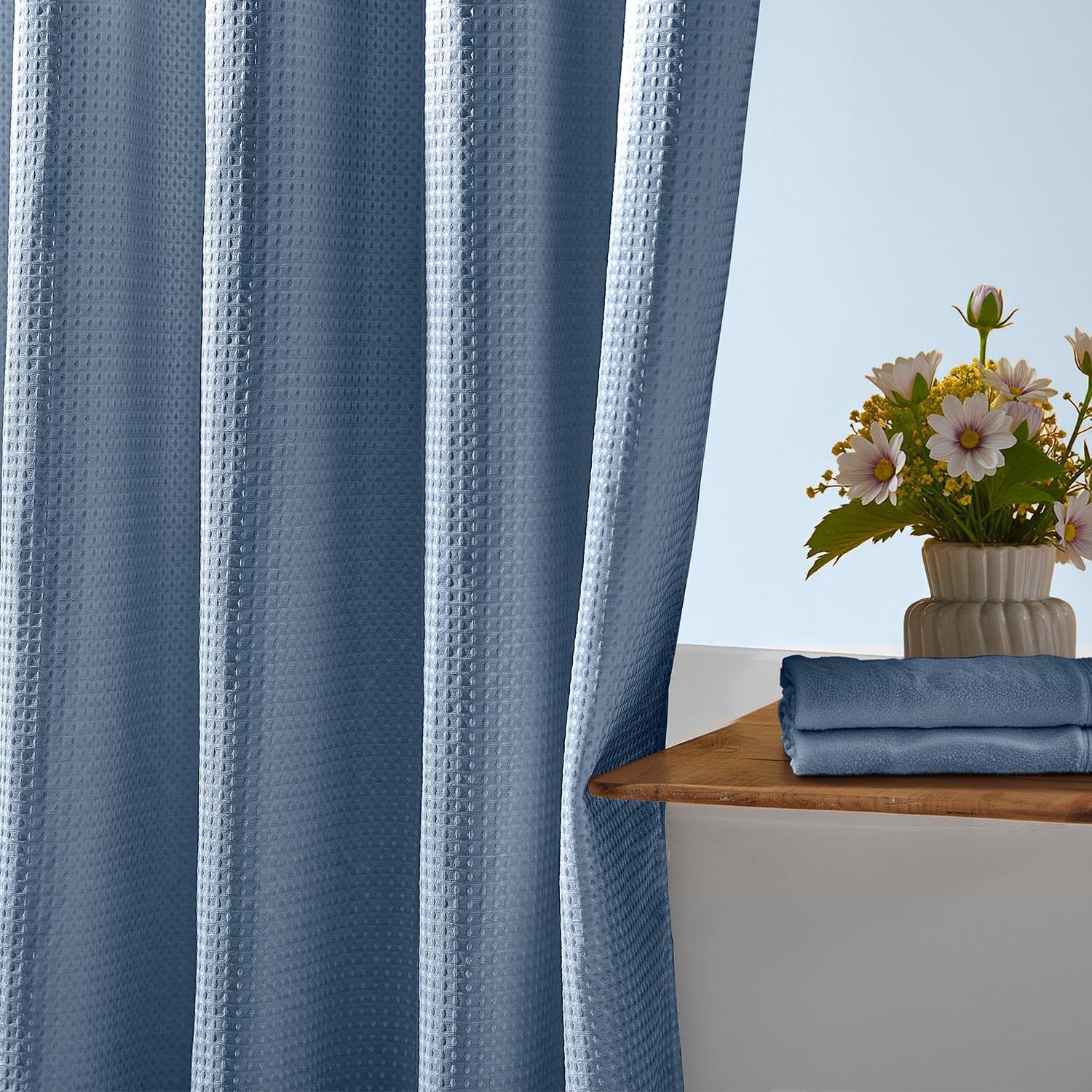 River Dream moonlight blue shade evokes spa-like bathroom ambiance